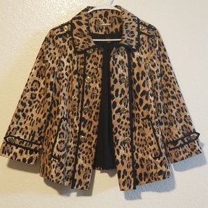White House Black Market Leopard coat